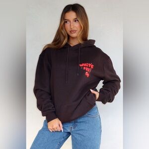 White Fox Cherry Bomb Graphic Hoodie Black Pullover Sweatshirt Size XXS/XS